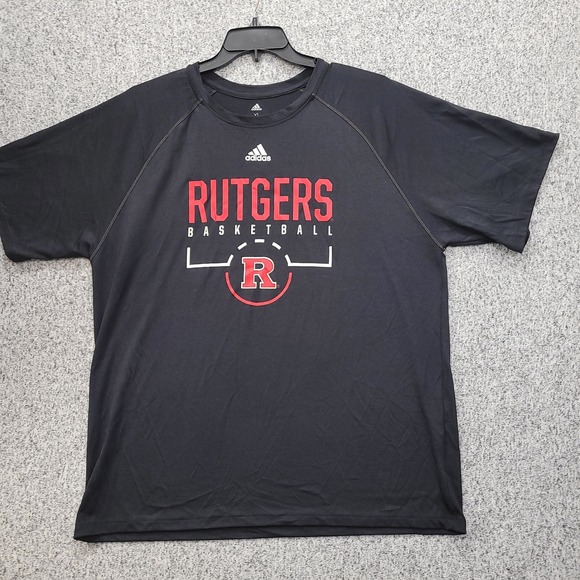 Adidas Rutgers Basketball T Shirt‎ Mens XL Climalite Black Red Athletic - Picture 3 of 8